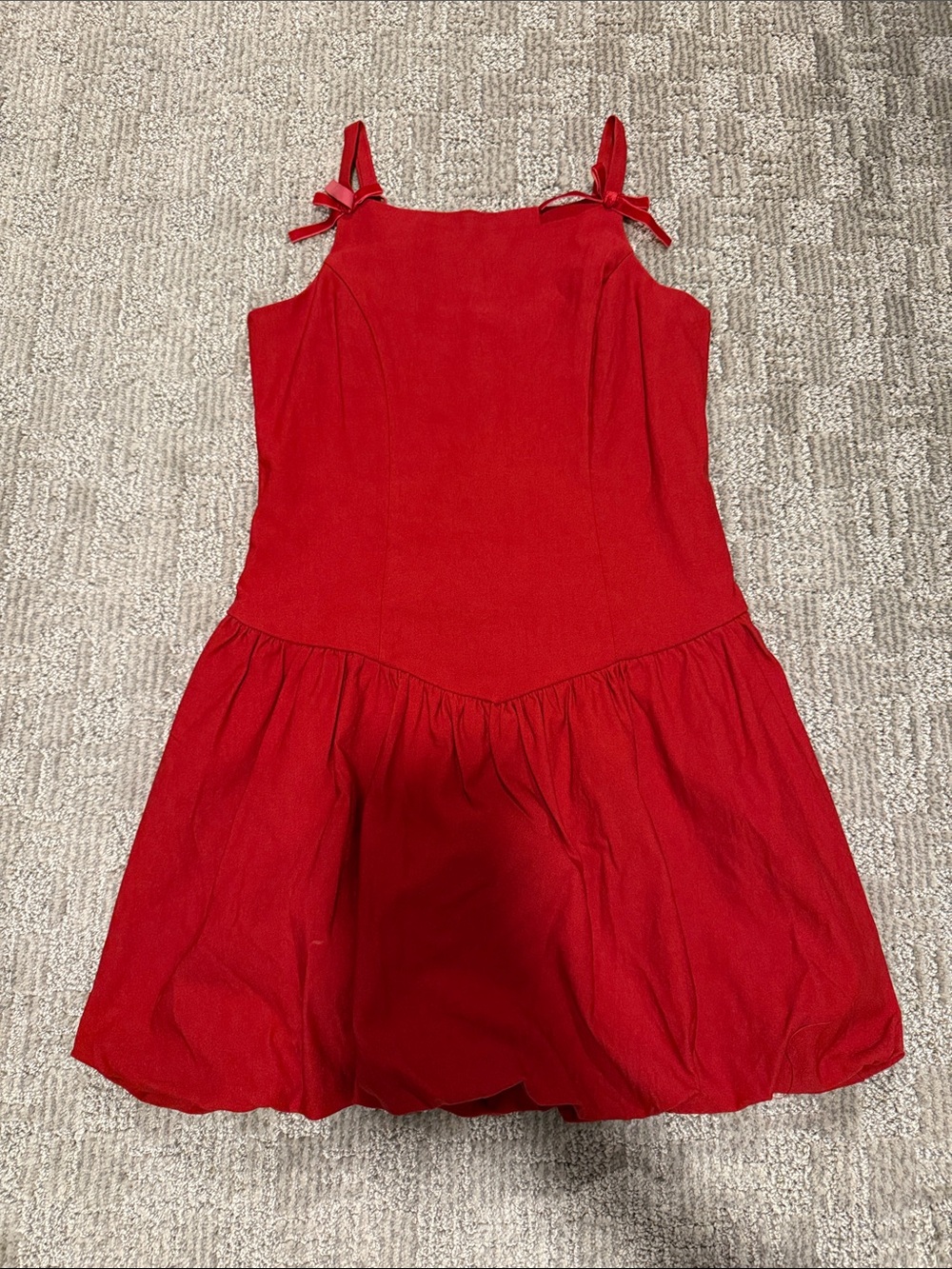 Red Bow Bubble Dress art class size 8 girls